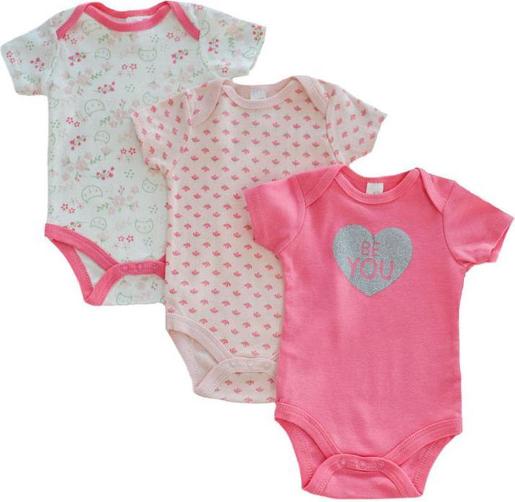 Picture of BG122- 3 PACK COTTON GIRLS GROWS/BODYSUITS